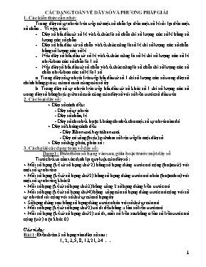 Các dạng toán về dãy số và phương pháp giải